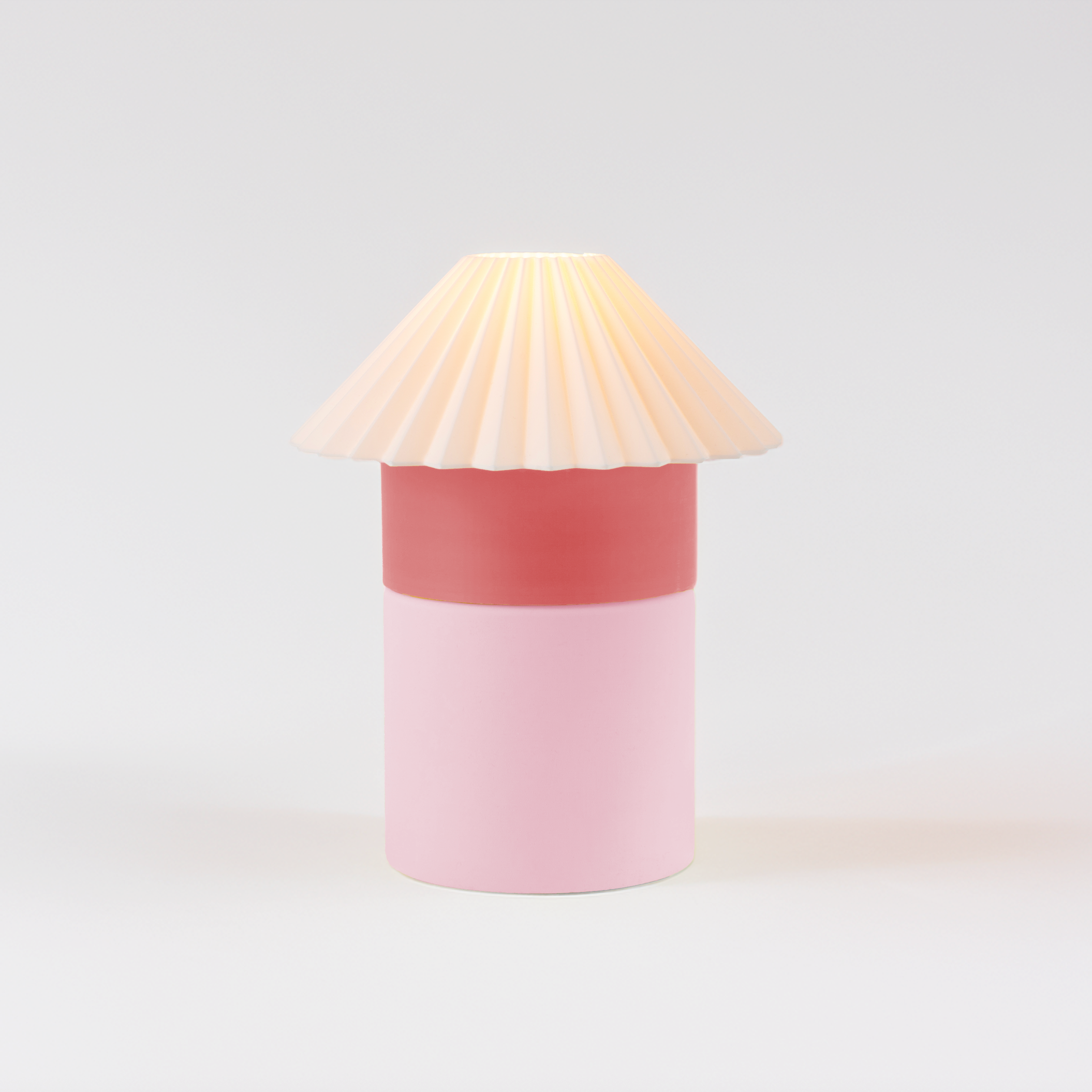 Cici Lamp – Medium in Cherry by Nella Home – colorful, modular, stackable table lamp
Cute aesthetic colorful lamp for dopamine decor lovers
Modular, Scandinavian style modern lighting in Cherry – sustainable PLA table lamp
Two-toned Color-block home decor – Cherry Cici medium