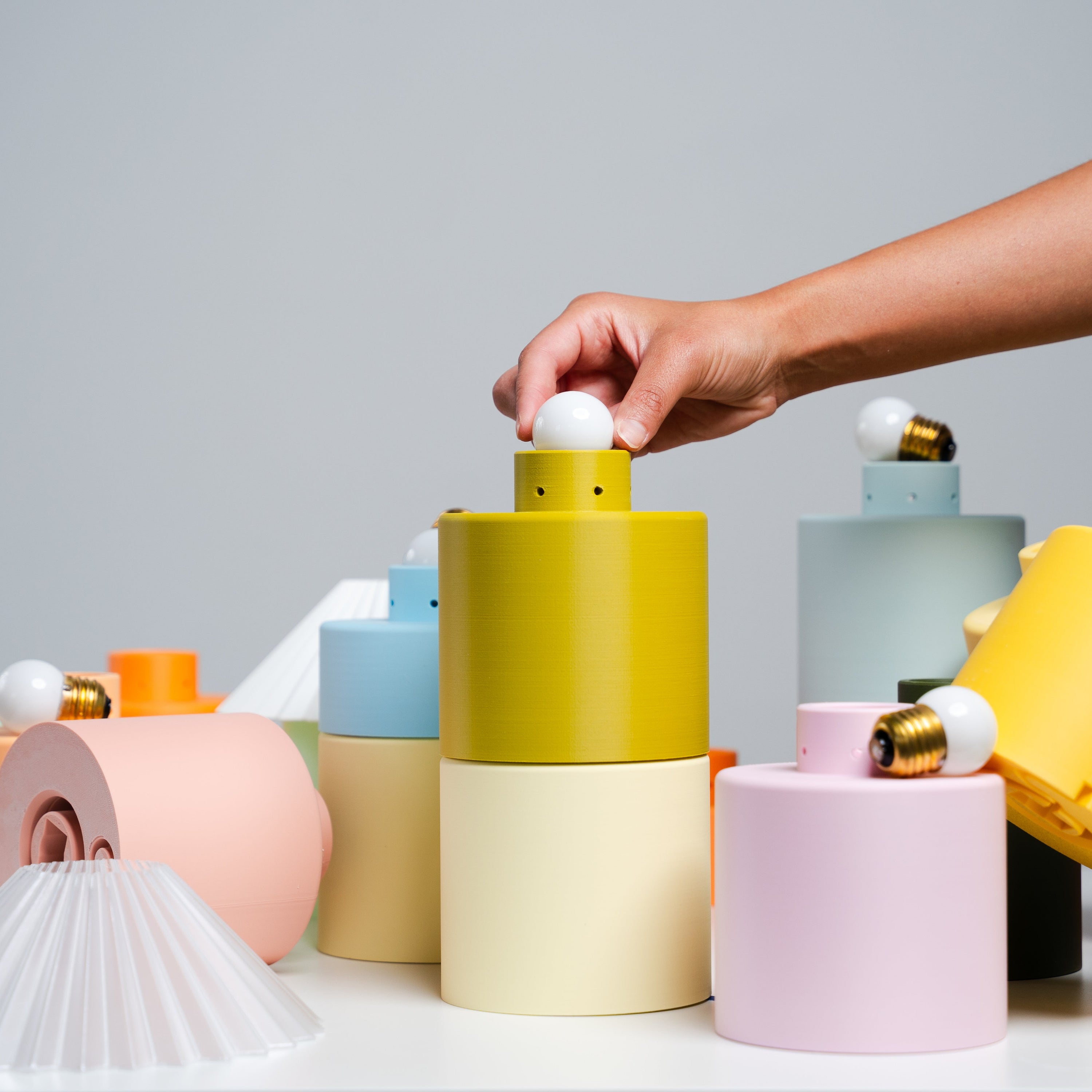 modular lamp bases designed to stack by nella home for the cici lamp